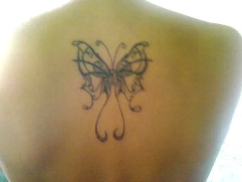Natasha - Butterfly: real inked placement tattoo photo thumbnail