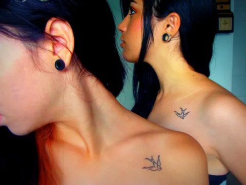 Natasha - Swallow: real inked placement tattoo photo thumbnail