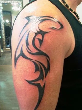 Neville - Shark: real inked placement tattoo photo thumbnail