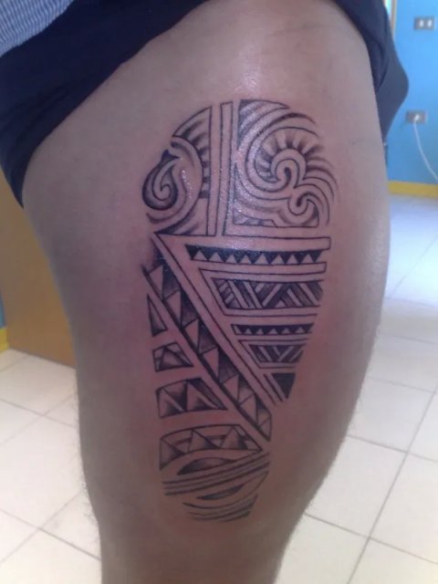 Niccolò - Polynesian: real inked placement tattoo photo thumbnail