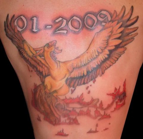 PapaChangoArt - Phoenix: real inked placement tattoo photo thumbnail