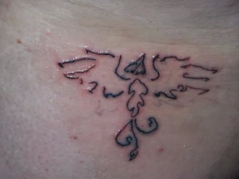 Paul - Stylized phoenix: real inked placement tattoo photo thumbnail