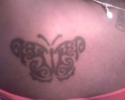 Phonia - Tribal butterfly: real inked placement tattoo photo thumbnail