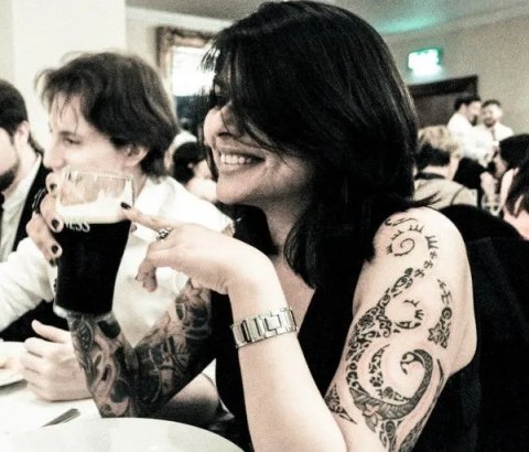 Poulomi - Flames: real inked placement tattoo photo thumbnail