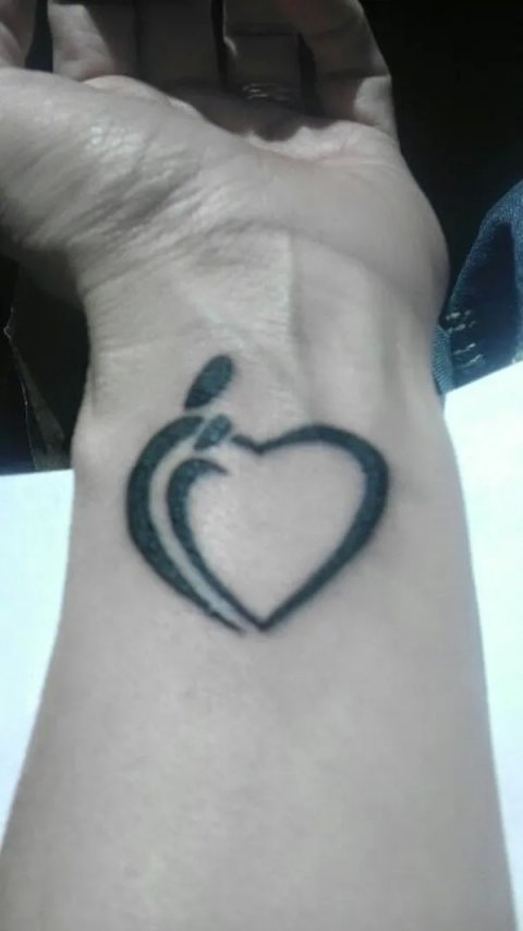 Rachel - Parent's heart: real inked placement tattoo photo thumbnail