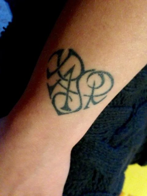 Rachele - P+A+S+R heart: real inked placement tattoo photo thumbnail