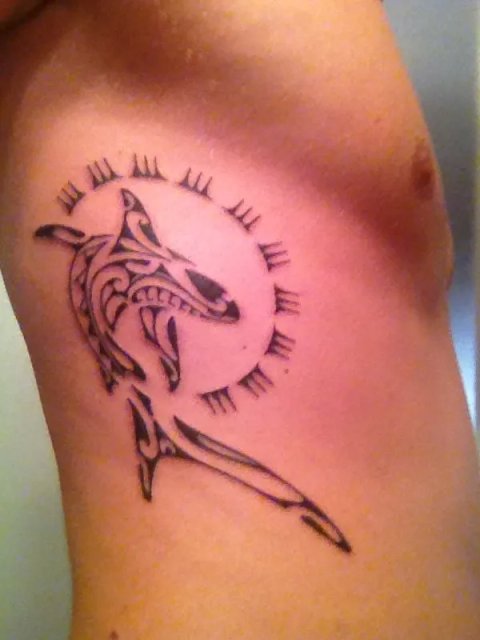 Raffaele - Shark: real inked placement tattoo photo thumbnail