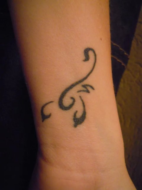 Renata - Stylized scorpion: real inked placement tattoo photo thumbnail