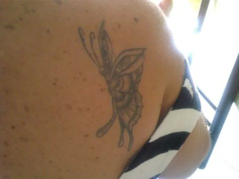 Rosaria - Butterfly: real inked placement tattoo photo thumbnail