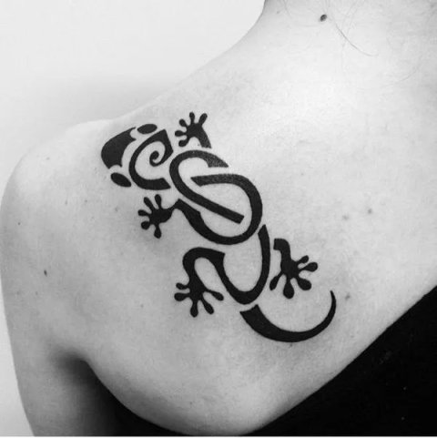 Sabrina - S+S gecko: real inked placement tattoo photo thumbnail