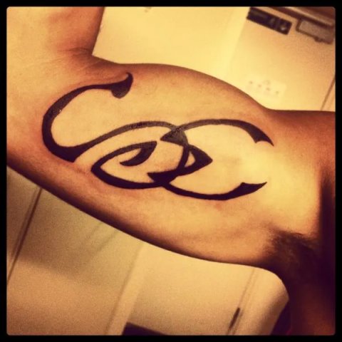 Salvo - S+M scorpion: real inked placement tattoo photo thumbnail
