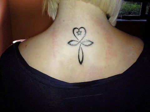 Samantha - Ankh heart: real inked placement tattoo photo thumbnail
