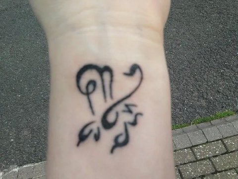 Samantha - Scorpio: real inked placement tattoo photo thumbnail