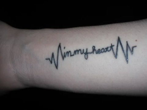 Samuele - Heartbeat: real inked placement tattoo photo thumbnail