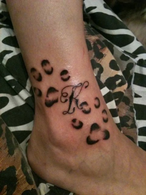 Sara - K & paws: real inked placement tattoo photo thumbnail