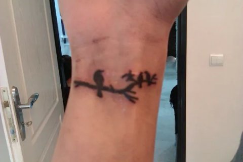 Sara - birds: real inked placement tattoo photo thumbnail