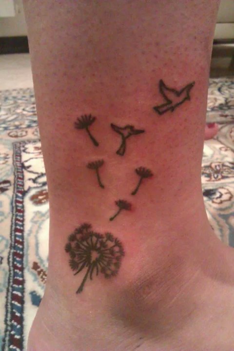 Sara - dandelion: real inked placement tattoo photo thumbnail