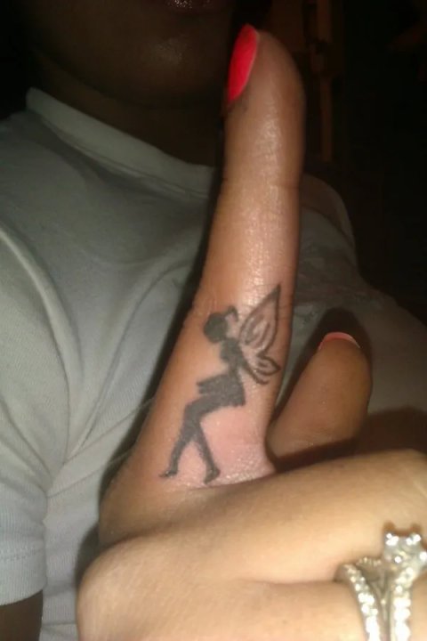 Sara finger fairy: real inked placement tattoo photo thumbnail