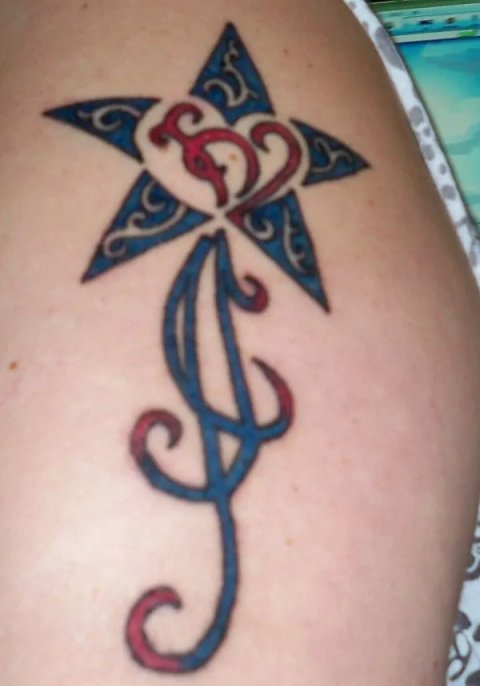 Sarah - Shooting star: real inked placement tattoo photo thumbnail