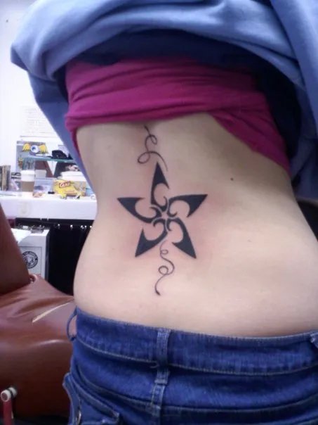 Saswa - Flower star: real inked placement tattoo photo thumbnail