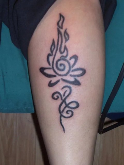 Shannon - Lotus on fire: real inked placement tattoo photo thumbnail