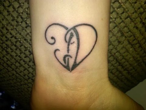 Shawna - J+D heart: real inked placement tattoo photo thumbnail