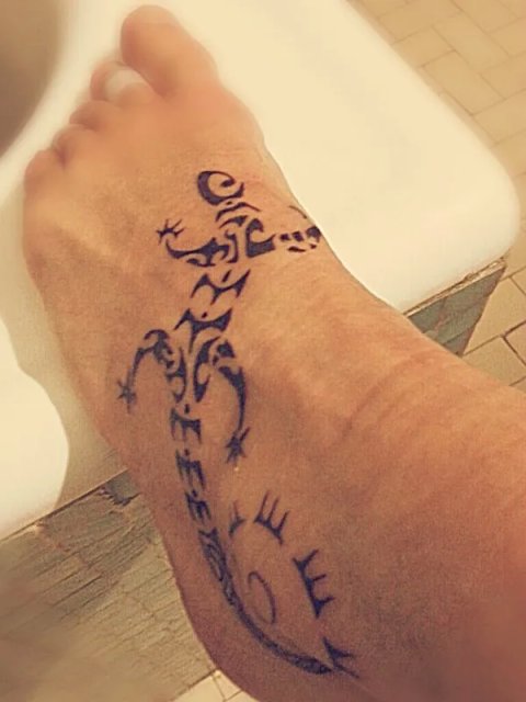 Silvia - Lizard sun: real inked placement tattoo photo thumbnail
