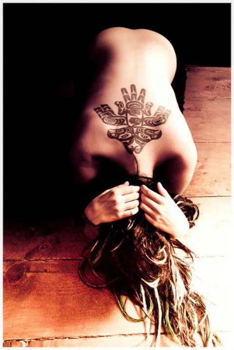 Silvia - Haida Thunderbird: real inked placement tattoo photo thumbnail