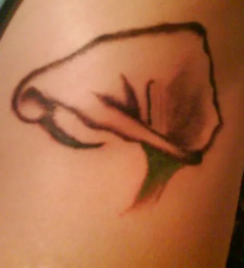 Silvia - calla: real inked placement tattoo photo thumbnail