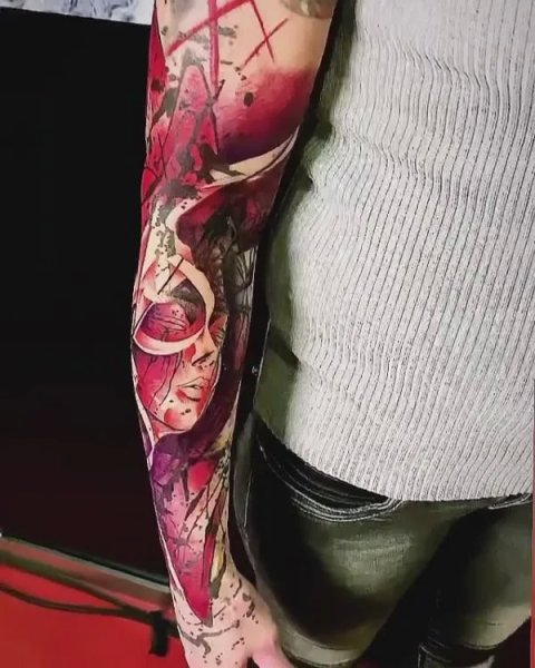 Sonja - Sleeve: real inked placement tattoo photo thumbnail