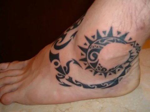 Stefano - Sun moon lizard: real inked placement tattoo photo thumbnail