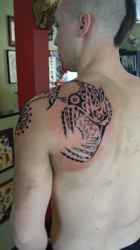 Steven - Angler fish: real inked placement tattoo photo thumbnail