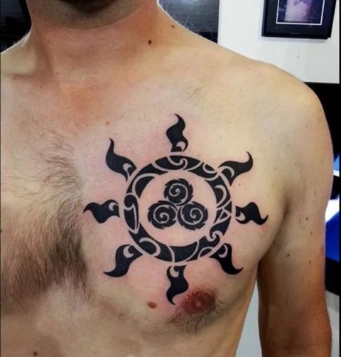 Sylvain - Sun: real inked placement tattoo photo thumbnail