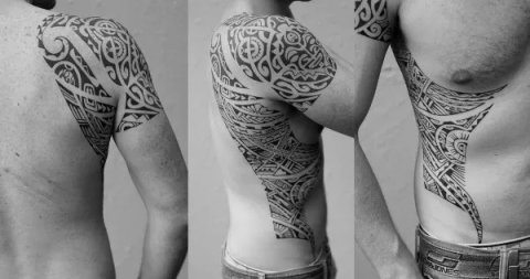 Tanne - Polynesian piece: real inked placement tattoo photo thumbnail