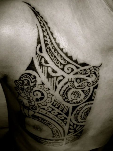 Tanne - Polynesian: real inked placement tattoo photo thumbnail