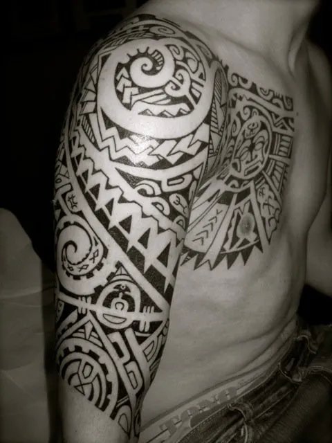 Tanne - Poly sleeve pec: real inked placement tattoo photo thumbnail