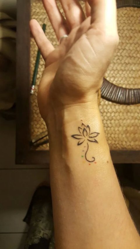 Taylor - Lotus chakras: real inked placement tattoo photo thumbnail