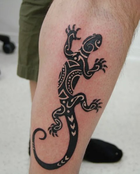Thomas - Lizard: real inked placement tattoo photo thumbnail