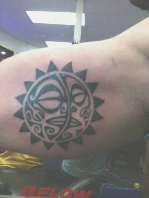 Thomas - Sun-moon: real inked placement tattoo photo thumbnail