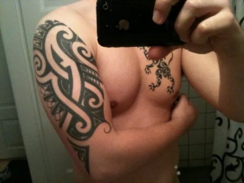 Thomas - Tribal: real inked placement tattoo photo thumbnail