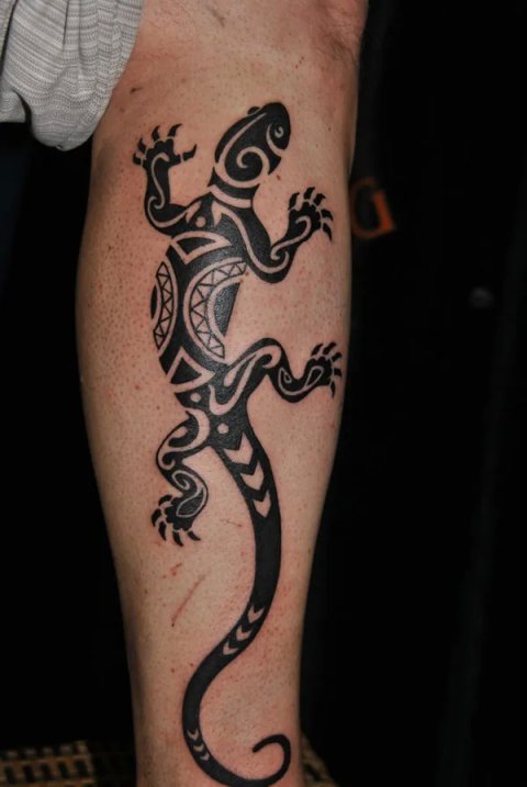 Tom - Lizard: real inked placement tattoo photo thumbnail