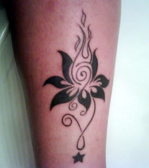 Valentina - Lotus on fire: real inked placement tattoo photo thumbnail