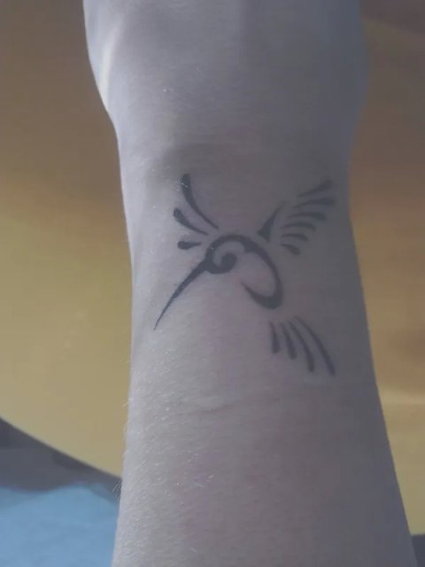 Valeria - Humming bird: real inked placement tattoo photo thumbnail