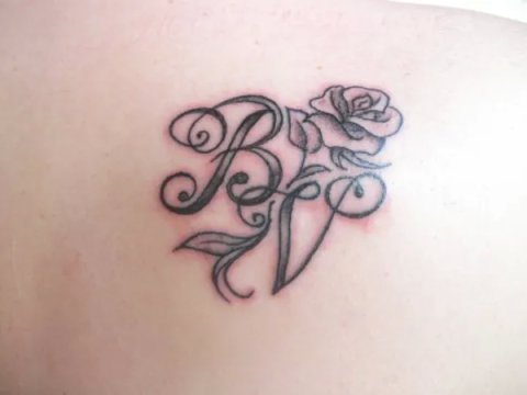 Valerio - B+V Rose: real inked placement tattoo photo thumbnail