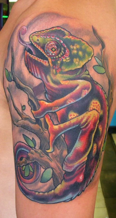 Will - Chameleon: real inked placement tattoo photo thumbnail