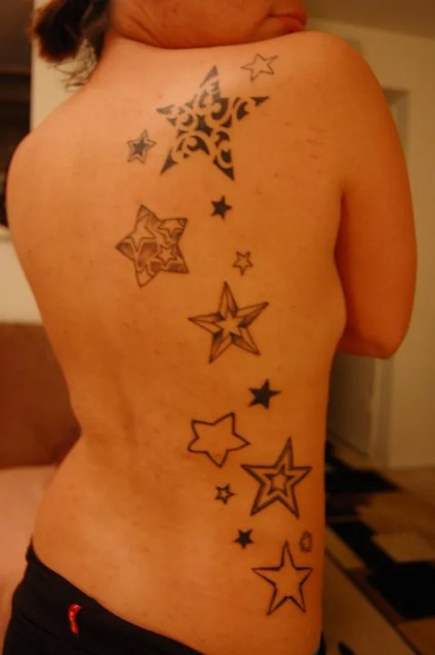 Yesica - Stars: real inked placement tattoo photo thumbnail