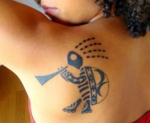 Claudia - Kokopelli turtle: real inked placement tattoo photo thumbnail
