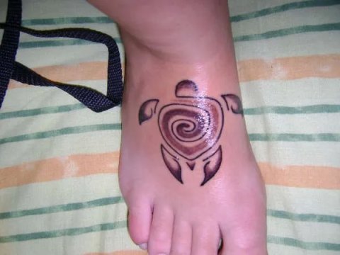 Giulia - Spiral turtle: real inked placement tattoo photo thumbnail