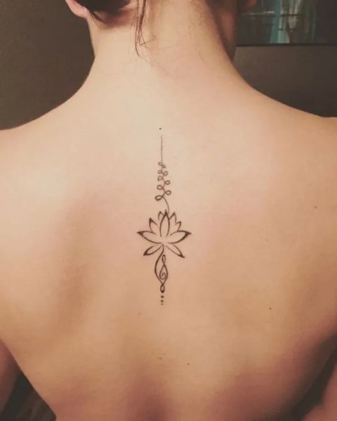 Guest - Lotus unalome: real inked placement tattoo photo thumbnail