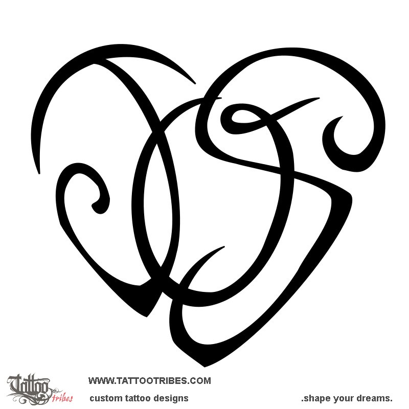 J+O+S heart tattoo: Union